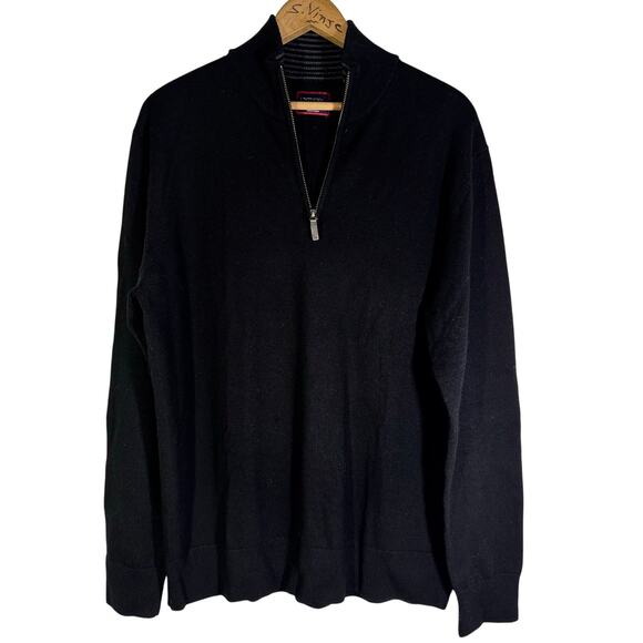 UNTUCKit Extra Fine Black Merino Wool Sweater Size M - Picture 1 of 3